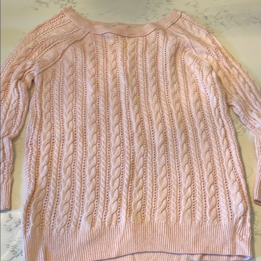 Pink Cable Knit Women's Sweater